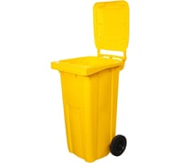 Мусорный контейнер на колёсах INTELLPACK с крышкой, 240 л, желтый 240ip-24C29YE