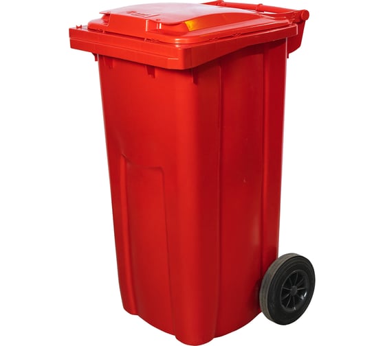 Мусорный контейнер INTELLPACK 120 л, на колёсах, с крышкой, красный 120ip-27C29RED
