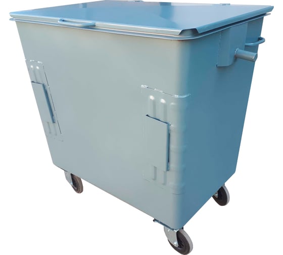 Мусорный металлический евроконтейнер INTELLPACK 0.8 кубометров контейнер800-waste-серый