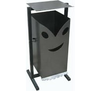 Урна ПК ОТК металлическая «ГНОМ с улыбкой 30л» цвет антик серебро УГУСР