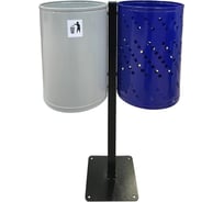 Урна для раздельного сбора мусора ООО Комус Дуэт 2 секции, 2x30 л 1238587