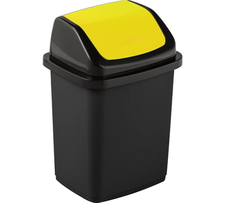 Контейнер для мусора Элластик-Пласт Комфорт 5 л, черный/желтый ЭП 514800