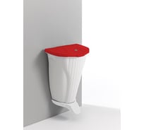 Ведро TTS WALL-UP WITH PEDAL - WHITE, WITH RED LID AND 50 L 00005840WR
