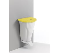 Мусорное ведро TTS Wall-Up 50 л, белое, с педалью и желтой крышкой 00005840WG