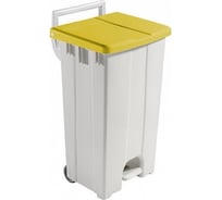 Ведро TTS Derby 90 л, с крышкой и педалью, цвет желтый 00005673