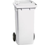 Контейнер для отходов TTS полиэтилен, 120 л, с двумя O 200 мм осевыми колесами, белый с крышкой 00005051