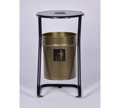 Урна уличная металлическая ПРОФМЕТСТИЛЬ бронза, с пепельницей, с креплением в асфальт 656