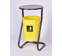 Урна уличная металлическая ПРОФМЕТСТИЛЬ желтая с крышкой с креплением в асфальт 644