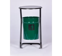 Урна уличная ПРОФМЕТСТИЛЬ металлическая, зеленая, с крышкой, с креплением в асфальт 639