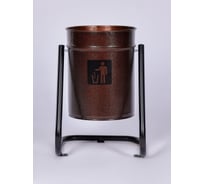 Урна уличная ПРОФМЕТСТИЛЬ металлическая, коричневая, с креплением в асфальт 631