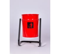 Урна уличная ПРОФМЕТСТИЛЬ металлическая, красная, с креплением в асфальт 637