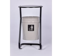 Урна уличная ПРОФМЕТСТИЛЬ металлическая, серая, с крышкой, с креплением в асфальт 642