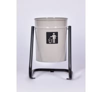 Урна уличная ПРОФМЕТСТИЛЬ металлическая, серая, с креплением в асфальт 632