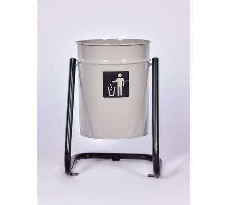 Урна уличная ПРОФМЕТСТИЛЬ металлическая, серая, с креплением в асфальт 632