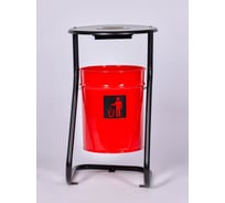 Урна уличная ПРОФМЕТСТИЛЬ металлическая, красная, с пепельницей, с креплением в асфальт 657