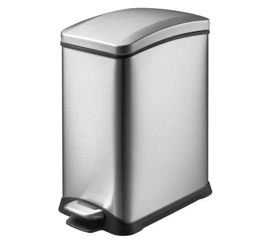 Урна с крышкой PRIMANOVA E-CUBE прямоугольная, с педалью, 15 л, металл, система SOFT CLOSE, плавное закрывание D-20241 1