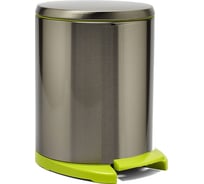 Урна для мусора PRIMANOVA CIGO 6 л, матовый хром корпус, салатовая, система SOFT CLOSE M-E41-30-05