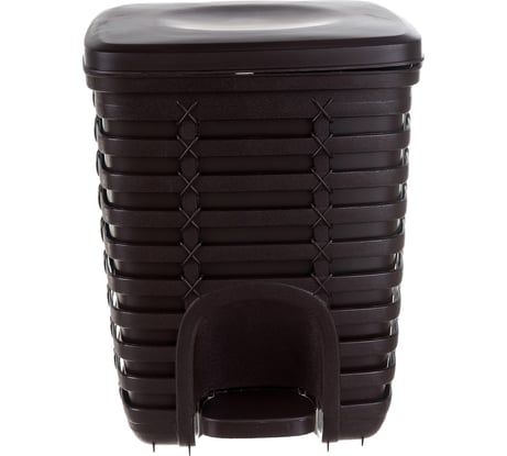 Урна PRIMANOVA PALM коричневая, пластиковая, с педалью, 9 л, с внутренним контейнером M-E54-10