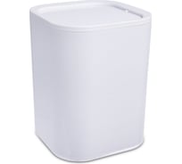 Урна с крышкой PRIMANOVA KLAR белый, пластик, 19.5x19.5x25.5 см D-20604