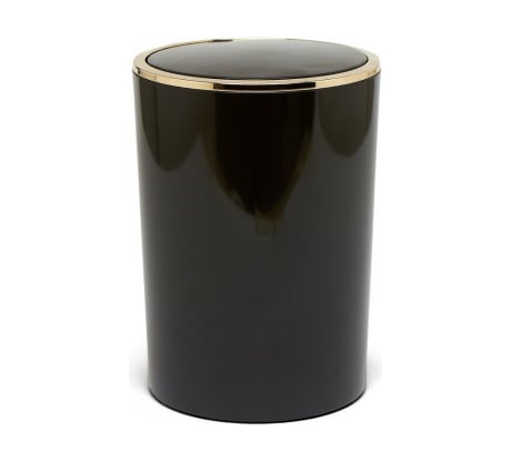 Урна с крышкой PRIMANOVA LENOX чёрный с золотом M-E35-06-A