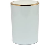 Урна с крышкой PRIMANOVA LENOX белый с золотом M-E35-01-A