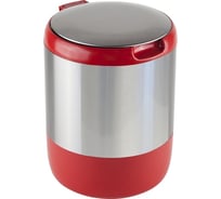 Урна с крышкой PRIMANOVA LIMA 3 л, из нержавеющей стали, круглая, цвет корпуса - красный M-E29-04