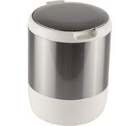 Урна с крышкой PRIMANOVA LIMA 3 л, из нержавеющей стали, круглая, цвет корпуса - бежевый M-E29-09