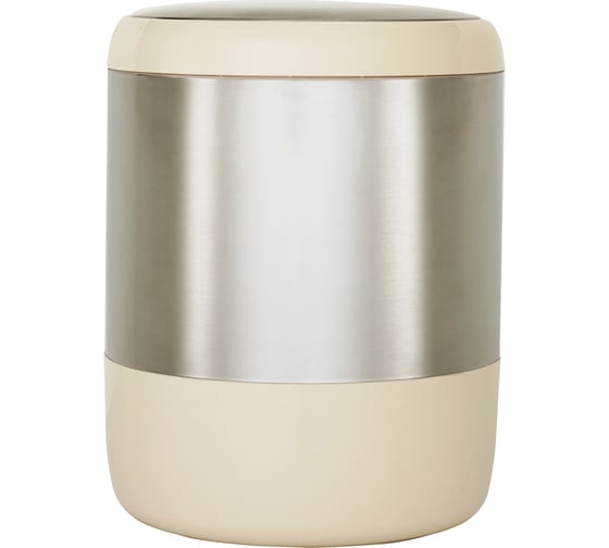 Урна с крышкой PRIMANOVA LIMA 6 л, бежевая, d=20, h=25 см M-E06-09