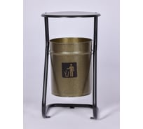 Урна уличная ПРОФМЕТСТИЛЬ металлическая, бронза, с крышкой, с креплением в асфальт 646