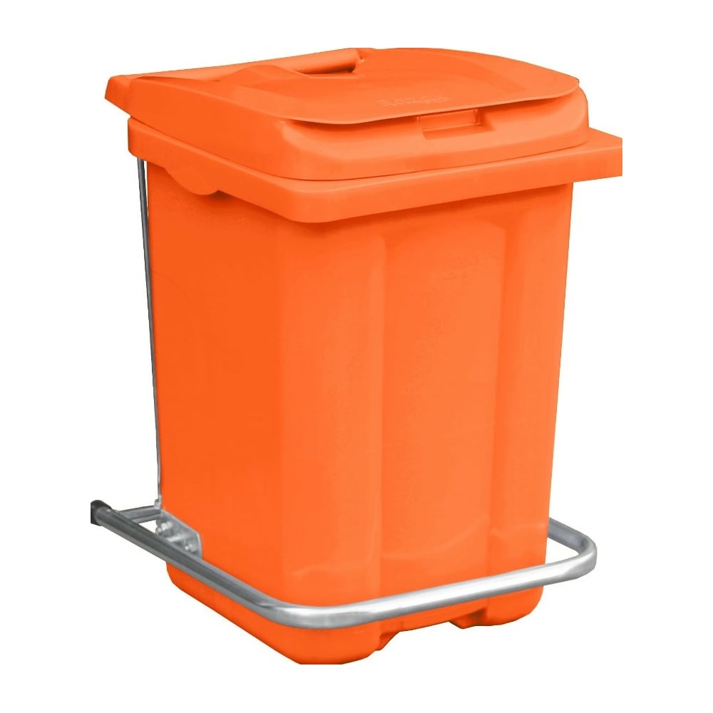 Мусорный контейнер Дигрус 60 л., с педалью, оранжевый 22.С29-О/Д ...