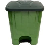 Мусорный бак Sembol Plastik 40 л, мороз., с крышкой, с педальным приводом, зелёный 25996