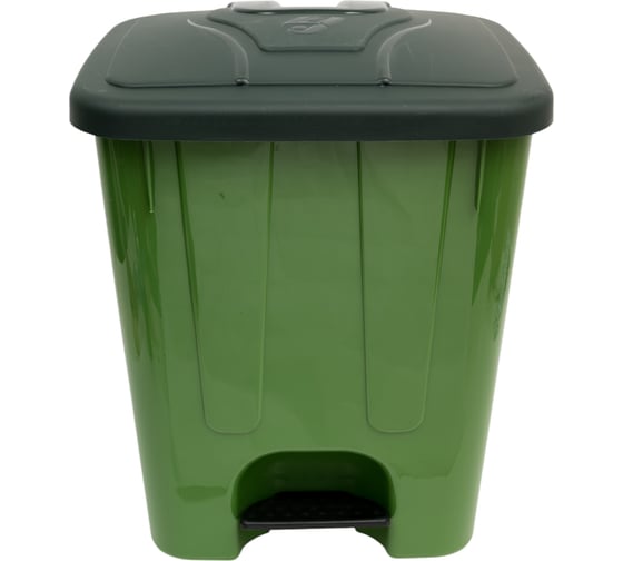 Мусорный бак Sembol Plastik 40 л, мороз., с крышкой, с педальным приводом, зелёный 25996