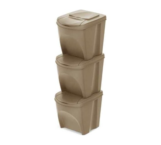 Сет из 3х контейнеров Prosperplast IKWB25S3W 4665W ECO 3шт, 392х293х335мм, 25л, коричневый 067046 1
