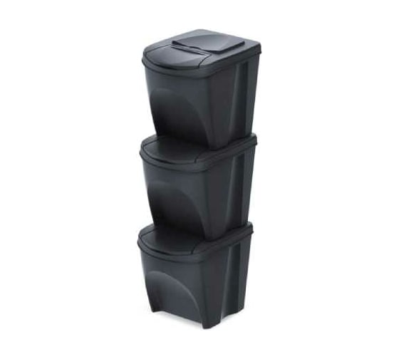 Сет из 3х контейнеров Prosperplast IKWB25S3W S433W ECO 3шт, 392х293х335мм, 25л, антрацит 067047 1