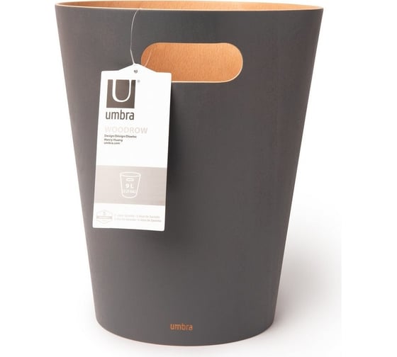 Корзина для мусора Umbra Woodrow 7.5 л, серая 082780-618