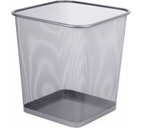 Корзина для бумаг BRAUBERG Germanium квадратная, 17 литров, металл, серебро 237976