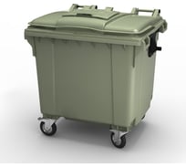 Мусорный контейнер Дигрус 1100 л, с опцией "крышка в крышке", зеленый 29.С19.К/К-З/Д