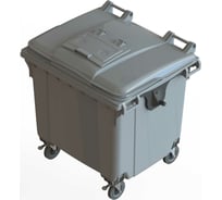 Мусорный контейнер Дигрус 1100 л, с опцией "крышка в крышке", серый 29.С19.К/К-С/Д