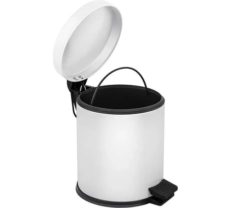 Ведро-контейнер для мусора Berges с педалью, 12 л, белое 122004