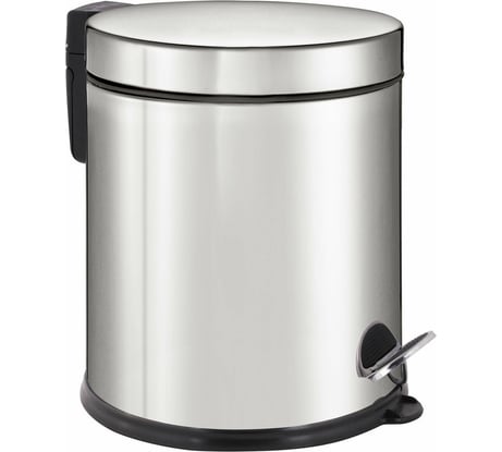 Ведро-контейнер для мусора урна с педалью LAIMA Classic Plus, 5 литров, зеркальное, Турция 608112