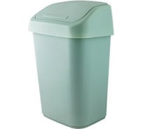Мусорный контейнер PROFF PLASTIK прямоугольный, 10 л., маленький, с качающейся крышкой, зеленый, пластиковый УИ-2601662з