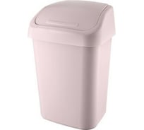 Мусорный контейнер PROFF PLASTIK прямоугольный, 10 л., маленький, с качающейся крышкой, розовый, пластиковый УИ-2601662