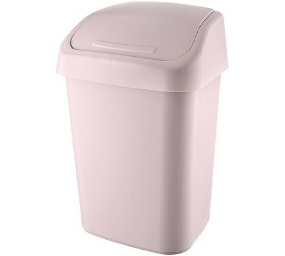 Мусорный контейнер PROFF PLASTIK прямоугольный, 10 л., маленький, с качающейся крышкой, розовый, пластиковый УИ-2601662