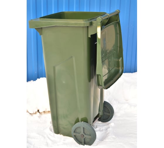 Мусорный бак БосХоз 120 л, с крышкой, на колесах БП-00011684