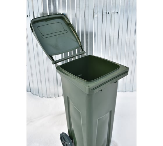 Мусорный бак БосХоз 120 л, с крышкой, на колесах БП-00011684