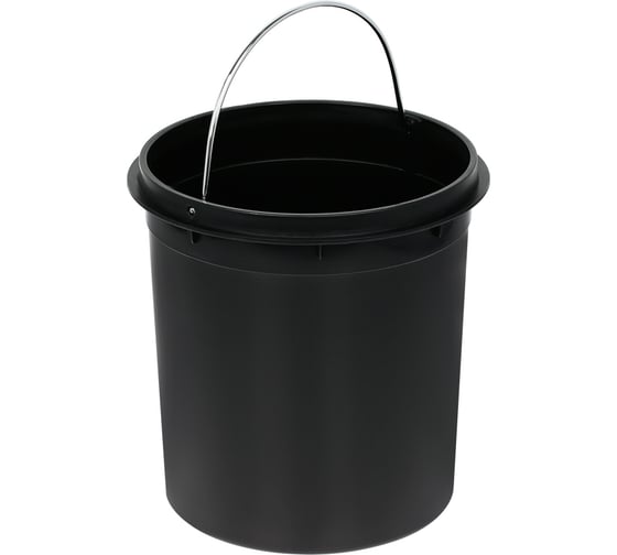 Ведро-контейнер для мусора, урна OfficeClean professional original, 5л, корпус нержавеющая сталь, крышка из пластика, хром 329043