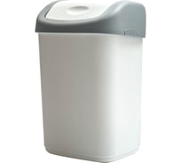 Ведро-контейнер для мусора, урна OfficeClean 14л, качающаяся крышка, пластик, серое 299881