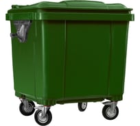 Мусорный евроконтейнер Дигрус 1100 л, зеленый ПЗ29.С19-З/Д