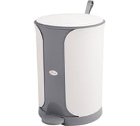 Бак Тара.ру Sтилъ 18 л., с крышкой, с педалью, серо-белый 28694