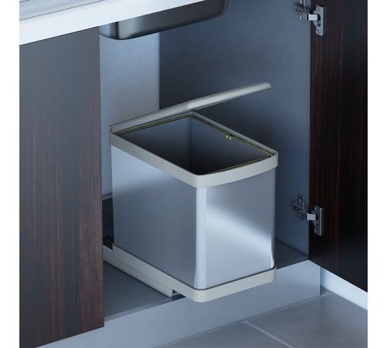 Система сортировки мусора ALVEUS Albio 10 1x16л, серый пластик/нержавеющая сталь 227980